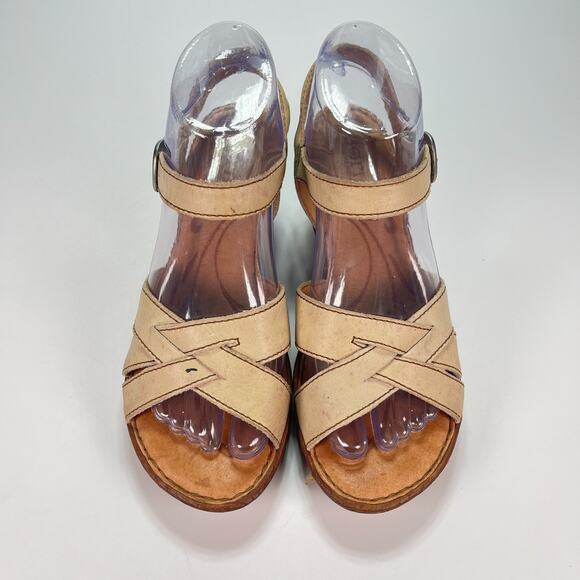 Born Belinda Brown Leather Adjustable Ankle Strap Sandals B20411 Women’s Size 7 - Picture 3 of 11